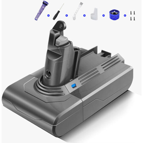 Batterie 3000mAh 21.6V pour Dyson V6 DC62 DC58 DC59 DC61 DC72 DC74 SV03 SV06 SV09 avec 9 accessoires lavables (1/4)