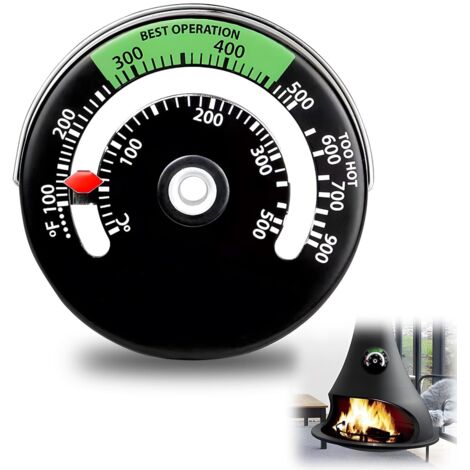 Thermomètre magnétique pour cheminée et poêle à bois, pour four rond (1/4)