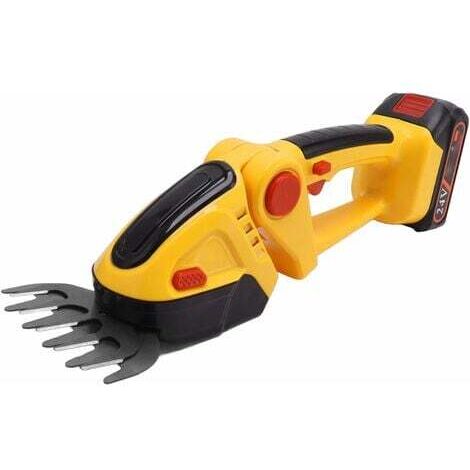 AIPERQ Cisailles à Gazon sans Fil, ABS SK5 Steel 110-240V Mini Taille-haie à Piles sans Fil 2 Outils en 1 pour Pelouse (Prise UE) (1/4)