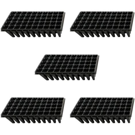 5 Pcs Plateaux de Semences 50 Cellules Semis Plateau de Démarrage Jardinage Germination Plateau Plante Kit de Démarrage pour La Propagation des Semis Noir (1/5)