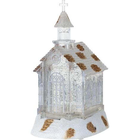 Boîte à musique festive en cristal - Décoration de Noël unique - Cadeau d'anniversaire - Maison d'église en cristal (1/5)
