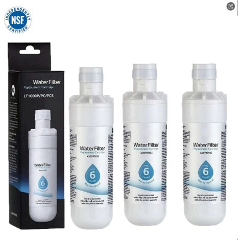 Aiperq – Lot de 3 filtres à eau pour réfrigérateur LG LT1000P – Remplacement MDJ64844601 – Filtration avancée jusqu'à 97% de chlore - ADQ7479350 (1/4)