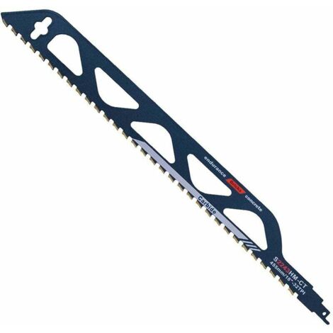 Lame de scie sabre en acier au carbure de tungstène pour métal, bois, pierre, accessoires de scie sabre pour béton cellulaire, brique, béton, plaque de ciment, longueur (455mm (S2243HM)) (1/5)