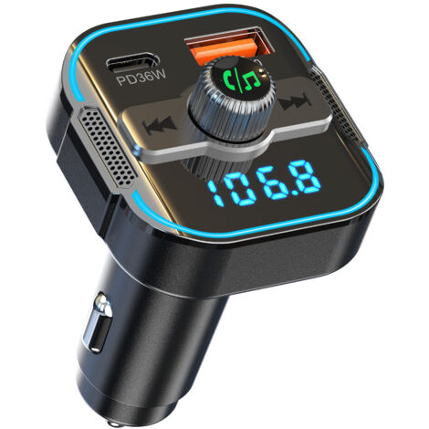 2025 Bluetooth Voiture [Micros Doubles Puissants], Transmetteur FM Bluetooth 5.3 & Charger Rapide Voiture PD 36W+QC3.0 18W, Adaptateur Radio Voiture, Appels Mains Libres, Assistant Siri (1/4)
