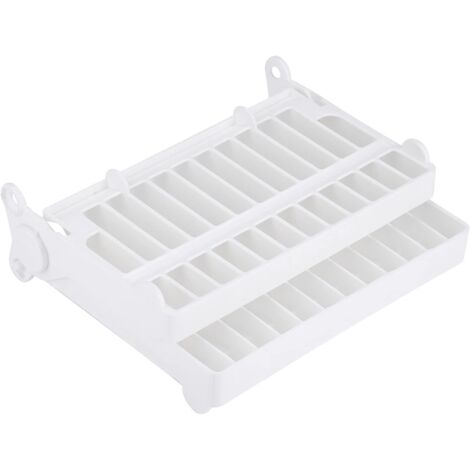 Égouttoir à vaisselle pliable avec porte-couverts, organiseur de vaisselle pliable, support de rangement pour couverts, ABS pour la maison, la cuisine, blanc, 45 x 36 cm (1/4)