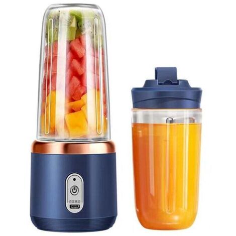 Blender smoothie portable 400 ml – 6 lames inox – 21 000 tours/min – Sans BPA – Pour smoothies, jus, milkshakes, aliments pour bébés