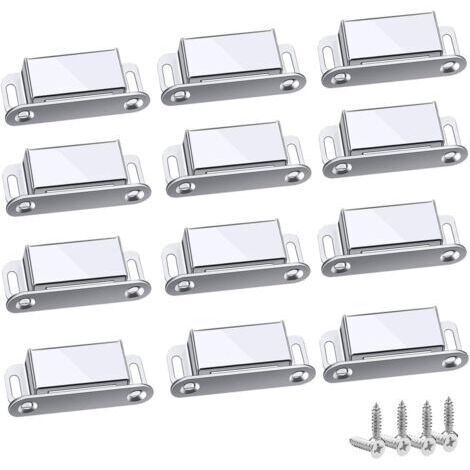 Aiperq Loquet Magnetique, 12 Pièces Aimants loqueteaux magnétiques Placard Aimant Puissant Robuste Jusqu'à 6kg, Pour Tiroirs Porte de Douche Aimanté Armoire Placard, Cabinet, Meubles (45mm-12pc) (1/4)