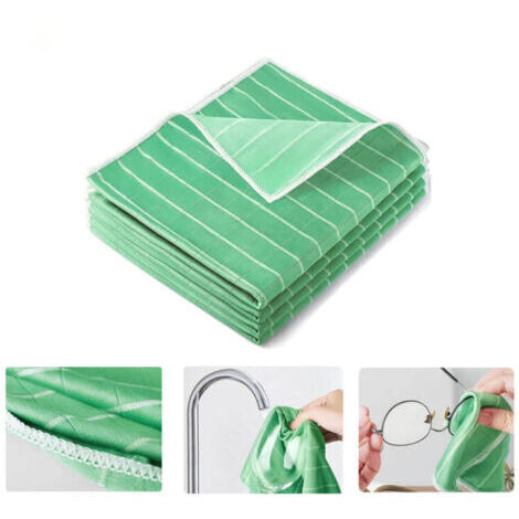 Aiperq 4 Chiffon Bambou Microfibre pour Vitres Miroirs Carreaux Carrosserie Microfibre Bambou Vitre Ménage Salle de Bain (1/4)