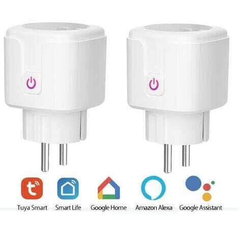 Aiperq Prise Connectée WiFi, Lot de 2 Prise Intelligente Compatible avec Alexa, Google Home et Smart Life, Prises Programmables WiFi avec Contrôle à Distance, Contrôle Vocal et Fonction de Temps (1/4)