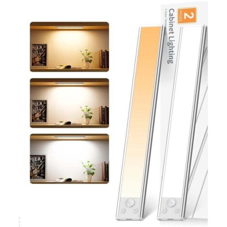 Enowelir Eclairage Cuisine Sous Meuble, 30CM Lampe Placard, Reglette Led Rechargeable Usb avec Détecteur de Mouvement 3 Modes D’Éclairage, Pour Cuisine, Placard, Escalier, Miroir, Mur - 2 Pack (1/4)