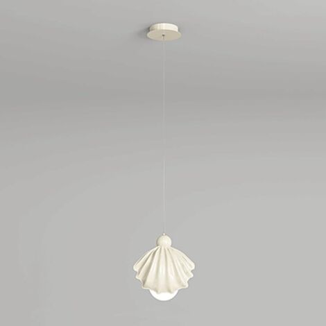 Lampe suspendue en forme de coquille de dessin animé, lustre en résine avec abat-jour sphérique en acrylique, lampe suspendue de chevet, lampes à suspension LED modernes de 5 W, lampes suspend (1/5)
