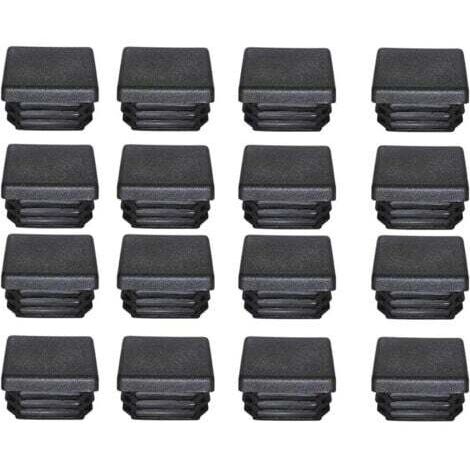Aiperq Bouchon Plastique 40x40mm Embout Tube Carre Noir Plastique Embout Bouchons D'obturation pour Pieds de Meuble Trampoline 16PCS (1/4)