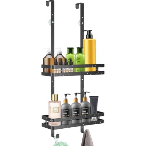 Douche Rack-Hanging Type-Deux Couches Amovible 740350120mm-1 Pack (Noir) (1/5)