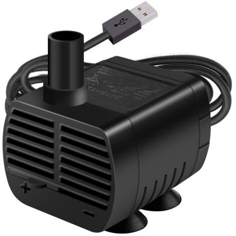 Pompe Eau Submersible, Aquarium Pump Ajustable 200L/H 3W Ultra-Silencieux Pompe Catit USB pour Étang Fish Tank Fontaine Réservoir (1/4)