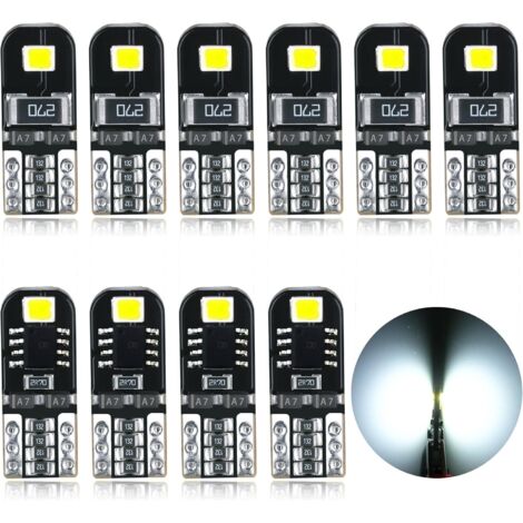 Ampoules T10 LED CANBUS 12V Blanc Pas De Polarité Conçu W5W Wedge Intérieur De Voiture Lumière Dôme Feux De Plaque D'immatriculation (1/4)