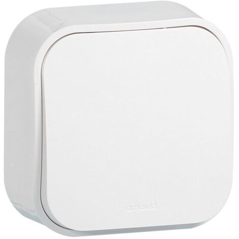 Arnould – Interrupteur va-et-vient saillie Profil Eco blanc – Poussoir complet – Pour installation électrique – Matériaux résistants (1/4)
