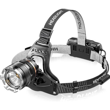 Lampe Frontale LED Rechargeable,Super Lumineux 50000 Lumens 4 Modes LED,Capteur et Lumière Rouge,Rechargeable par USB 5200 mAh,IPX6 Etanche Légère Mini Lampe de Tête Réglable [Classe énergétique A+++] (1/4)