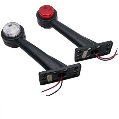 Feux de position latéraux LED blanc/rouge – Lot de 2 unités, compatibles 12 V à 30 V, pour caravanes, remorques et camions (1/5)