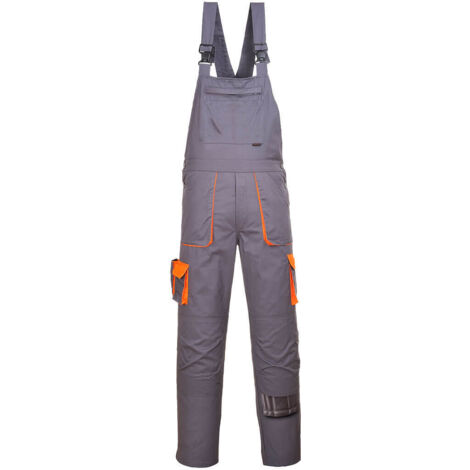 Cotte à bretelles Portwest TEXO CONTRAST Gris Poches Oranges 4XL