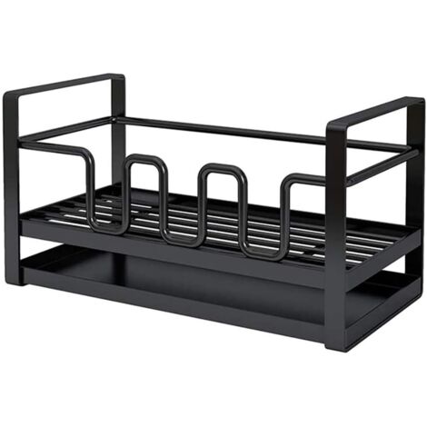Support de rangement pour évier avec égouttoir intégré – Lot de 2, acier inoxydable brossé, 45 x 30 cm, design compact et évacuation optimale (1/5)