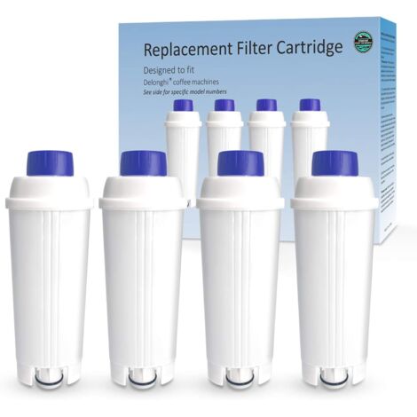 DLSC002 Filtres à Eau pour Machine à café avec Amortisseur en Charbon Actif, Delonghi Water Filter Replacement Compatible avec Machines à café ECAM, Esam, ETAM, BCO, EC. (Lot de 4) (1/5)
