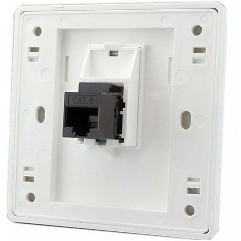 Aiperq – Prise murale double passage RJ45 CAT6 Gigabit – Compatible modules 1 à 4 – Plastique d'ingénierie – 86x86mm pour installation esthétique (1/7)