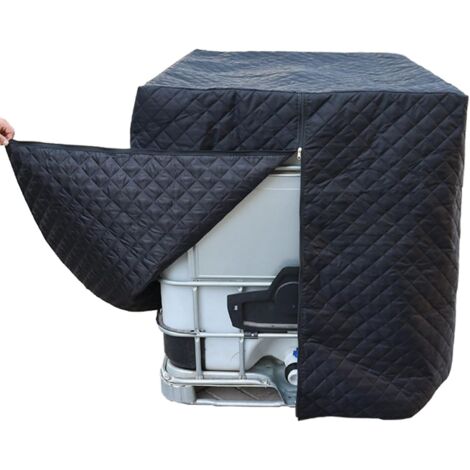 IBC Couvercle de réservoir, IBC, isolation thermique, protection contre la pluie, protection IBC, protection contre le gel, protection pour réservoir IBC, conteneur, réservoir d'eau de pluie (noir) (1/5)