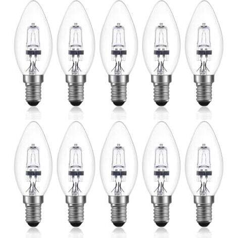 42W E14 C35 Dimmable ampoule halogène AC 220-240V Blanc Chaud 2700K e14 transparante ampoule halogene bougie (10pcs) (1/4)