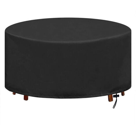 AIPERQ Couverture Bâche de Protection de Table, Housse de Protection pour Table Ronde Imperméable au Vent Housse Mobilier 420D Oxford Tissu Housse Salon de Jardin (Ø128x71cm) (1/4)