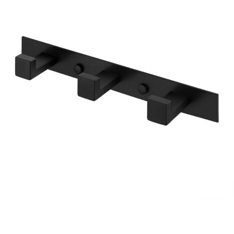 Galozzoit – Porte manteau mural salle de bain 3 crochets – Acier inoxydable 304 noir mat – Résistant à la corrosion – Installation facile avec quincaillerie incluse (1/6)