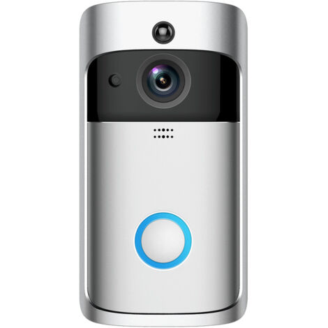 Caméra de Sonnette vidéo Intelligente WiFi,Interphone de Sonnette Infrarouge sans Fil,Caméra de Porte de Système d'accès de Caméra Haute Définition, pour Appartements,Maisons,Hôtels,Bureaux (1/4)