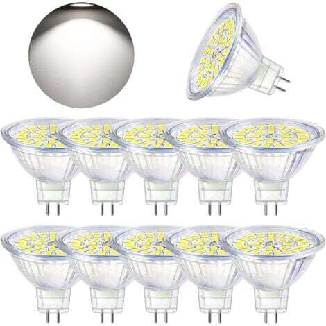 Ampoule LED GU5.3 Blanc Froid 6000K, MR16 LED 12V 5W Equivalent à 50W Halogène, Ampoules LED Spot Non Dimmable, Lot de 10 (1/4)