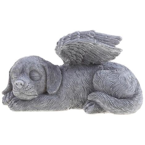 Statue commémorative en résine représentant un ange pour chien ou animal de compagnie – 18 cm, blanc cassé, finition détaillée (1/4)