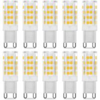 Ampoule LED G9 5W, Equivalent 40W , Blanc Chaud 3000k, 220-240V, 360° angle de faisceau, Pack de 10