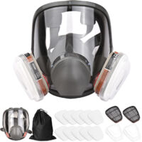Masque complet 16 en 1 Masque complet en silicone 1 corps de masque + 2 x cartouches filtrantes 3 + 2 x bouchons de filtre + 10 tampons filtrants + 1 sac de rangement