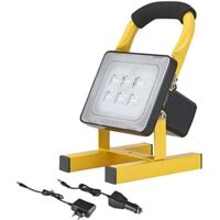 Spot de Chantier, 10W LED Projecteur Chantier, 1000LM Projecteur LED Rechargeable 6000K Blanc Froid, IP65 Eclairage Chantier, Lampe Portable pour Bricolage Réparation Camping pêche [Classe énergétique