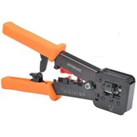 RJ45 Outil de sertissage pour RJ11 / RJ12 Réseau et câbles téléphoniques - Outil de sertissage 3-en-1 télécom modulaire Pince de câble réseau Pince à sertir à cliquet pour câble réseau 6P / 8P