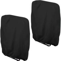 2-delige set waterdichte stoelhoezen voor buiten - Afmetingen 20/34 x 71 x 110 cm - Polyester - Regenhoes voor tuinmeubelen - Zwart - Stoelhoes