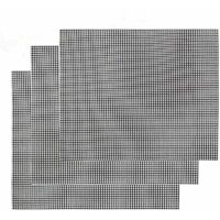 Grille Barbecue Tapis de Cuisson Antiadhésif 3 Pièces - Feuille de Cuisson Réutilisable Résistante à la Chaleur de Gril, pour Le Barbecue D'intérieur et Extérieur (Noir, 42 x 36cm)-Fei Yu