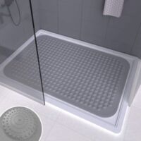 Tapis de douche rectangulaire, grand tapis de salle de bain antidérapant, tapis de douche, tapis de bain, tapis de sol pour toilettes, tapis de massage des pieds en PVC pour baignoire, 88 x 58 cm