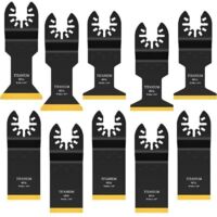 Lames oscillantes en titane pour multi-outil – Lot de 10 lames universelles pour coupe bois et métal, compatibles Dewalt, Milwaukee