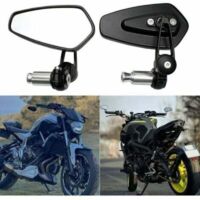 Rétroviseurs de moto universels pour Yamaha XJ6, MT-01, MT-03, MT-07, MT-09 – noir, montage sur guidon, acier inoxydable