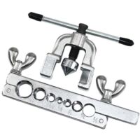 Kit d’évasement pour tubes cuivre et frein – 7 matrices (3/16″ à 3/4″) – Matériel professionnel CVC