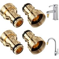 4 Pcs Adaptateur Robinet Tuyau Arrosage, Raccord Rapide Tuyau Arrosage, Raccord Tuyau d'Arrosage Robinet, Raccord de Robinet