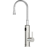 Wasserhahn mit Durchlauferhitzer, 3200W Elektrischer Wasserhahn Küche LED Digitalanzeige Küchenarmatur Edelstahl 360° Flexible Drehung Mischbatterie Küche IPX4 Wasserdicht Armatur Küche