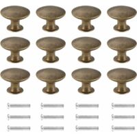 12 pomos de tocador retro, tiradores para muebles, bordes redondeados, pomos antiguos de hierro y latón, pomos para armario, para casa de campo, muebles de cocina vintage, armario, cajón, bronce aceit
