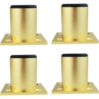 4 patas de muebles de aleación de aluminio, patas de gabinete, cocina, sofá, mesa, altura de metal, 150 mm, dorado