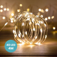 Skylantern – Guirlande lumineuse micro LED 4 m – 40 micro-LED argentées – Étanche IP44 pour intérieur et extérieur – Ambiance romantique