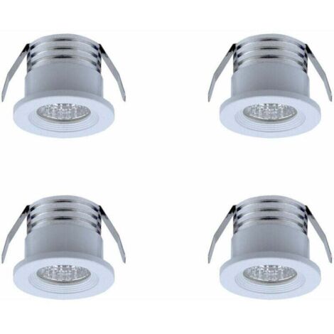 Alovez – Lot de 4 mini spots LED encastrables 3W – Lumière chaude 3000K – Aluminium et verre – Angle 20-30° – IP22 pour intérieur