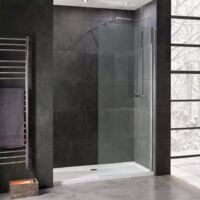 WITIT PARETE PORTA FISSA WALK IN BOX DOCCIA IN VETRO TRASPARENTE 8MM REVERSIBILE ALTEZZA 190 CM BRACCIO FISSO 90CM TAGLIABILE MISURA 100x190 CM